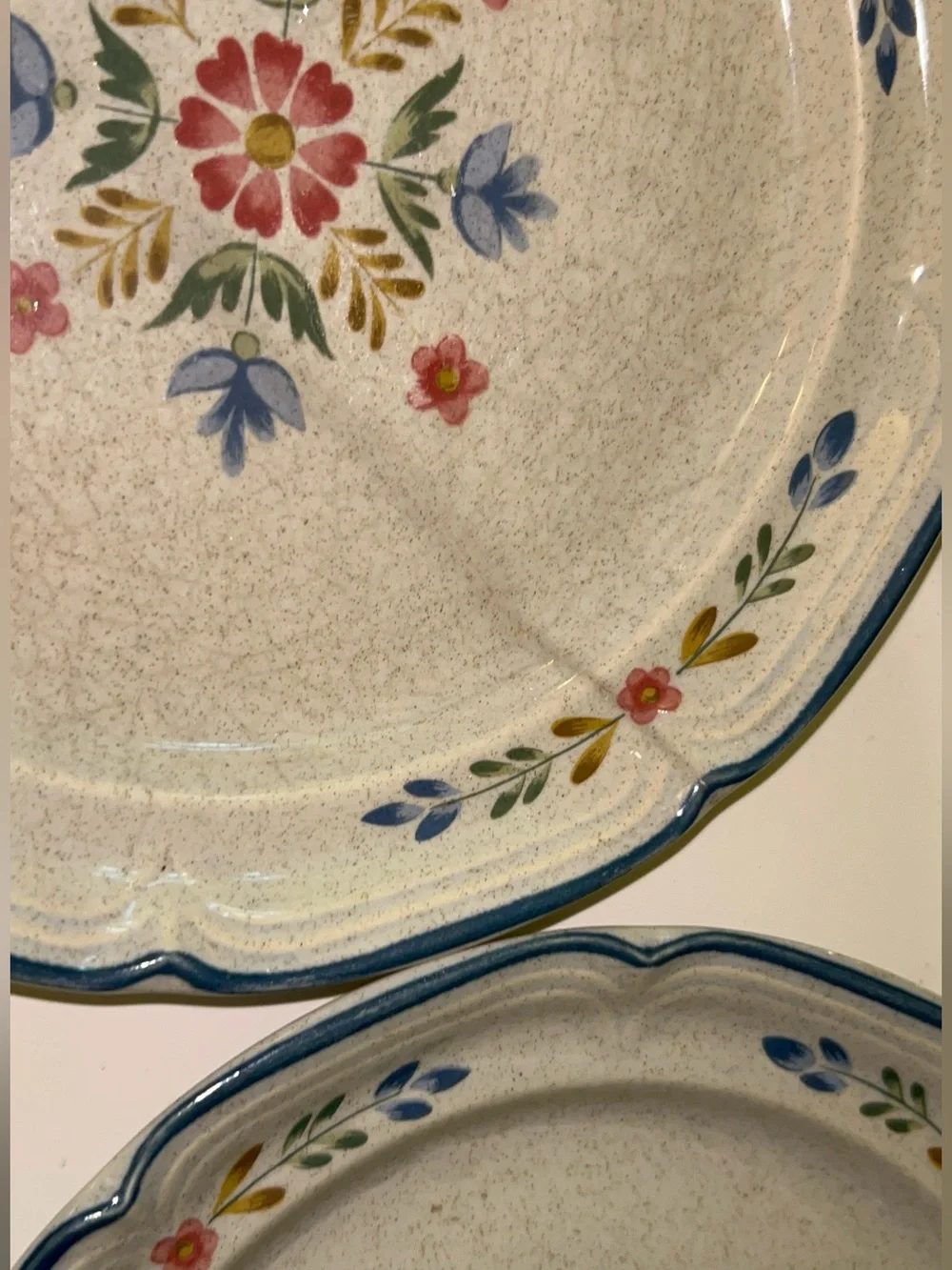 Vintage International Heritage Salad Plates  American Patchwork Pattern Set of 2